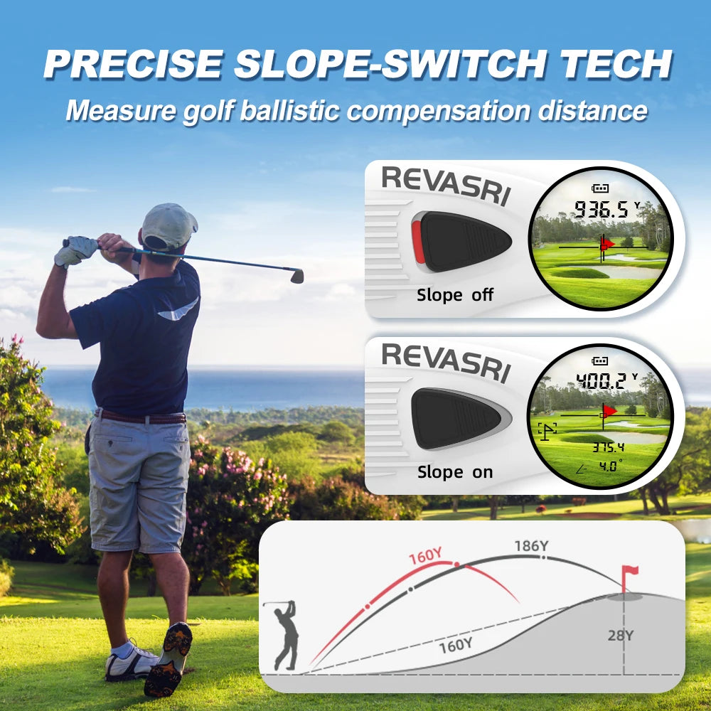 REVASRI Golf Rangefinder With Angle Switch And Flag Lock