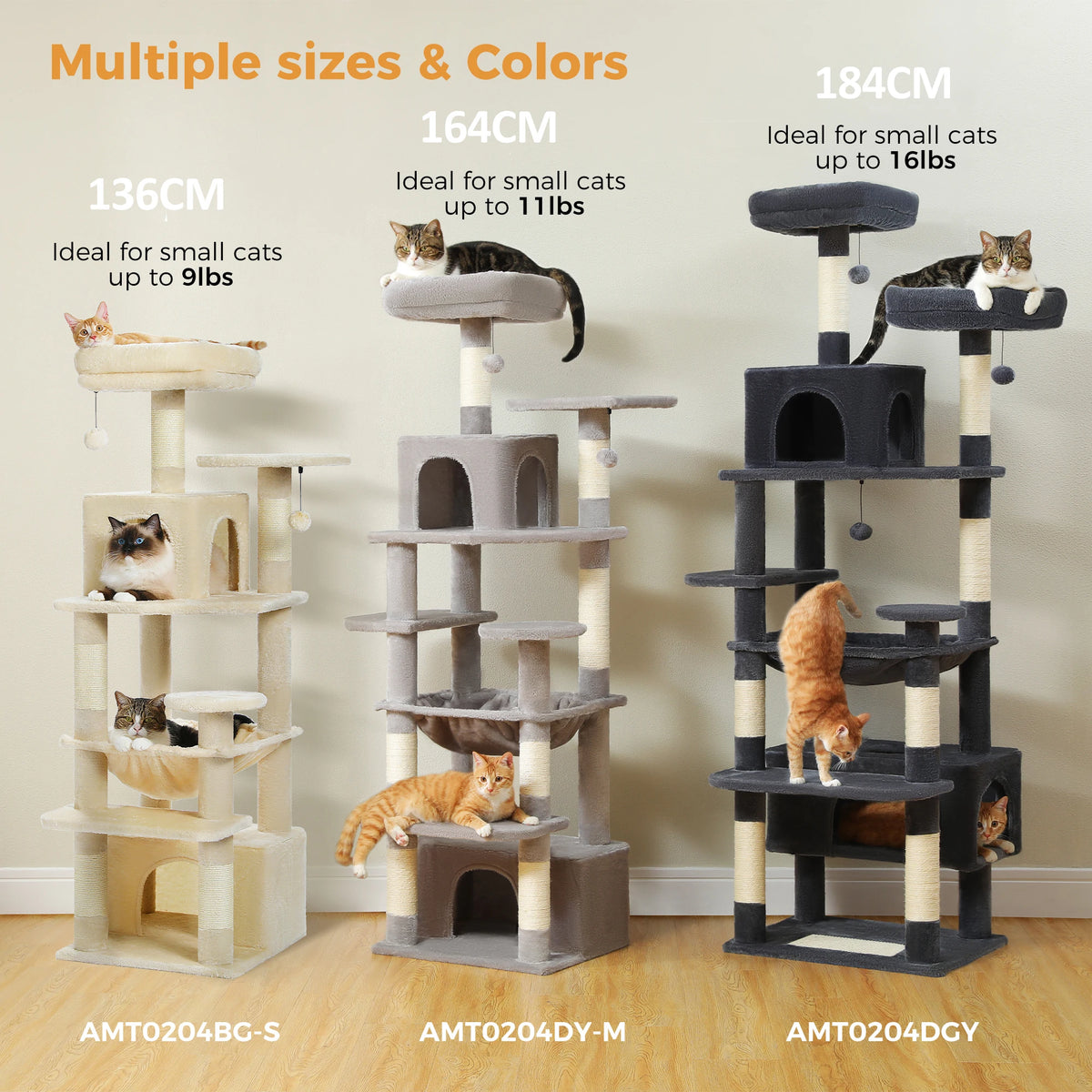 PAWZ Road Cat Tree With Scratching Posts Hammock And Condos