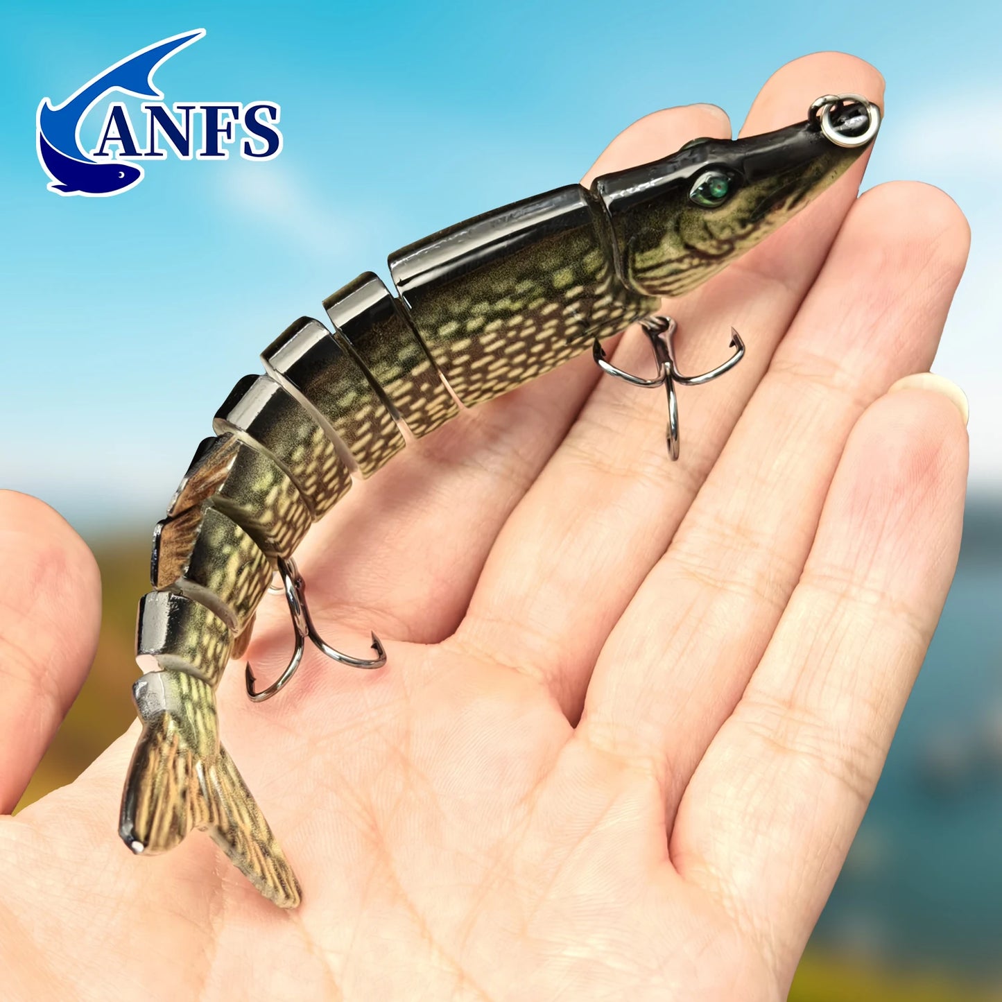 ANFS 3-Piece Multi Jointed Swimbait Lure Kit For Freshwater