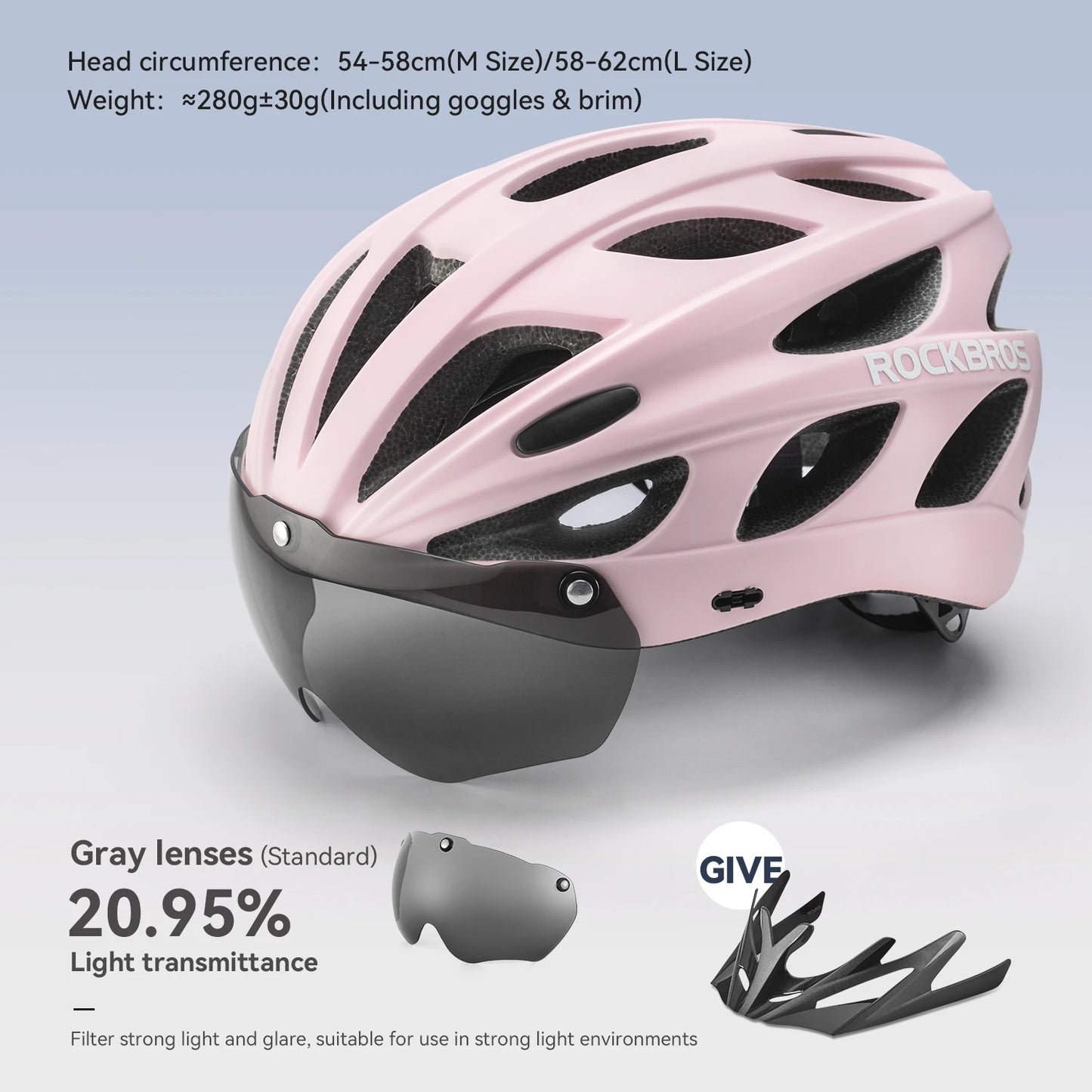 ROCKBROS Lightweight Cycling Helmet With Goggles For MTB And Road