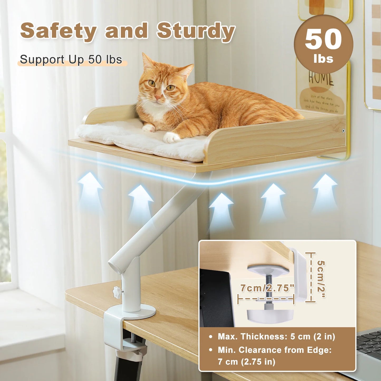 PAWZ Road Cat Desk Bed 360 Degree Rotatable Stand Hammock for Tables