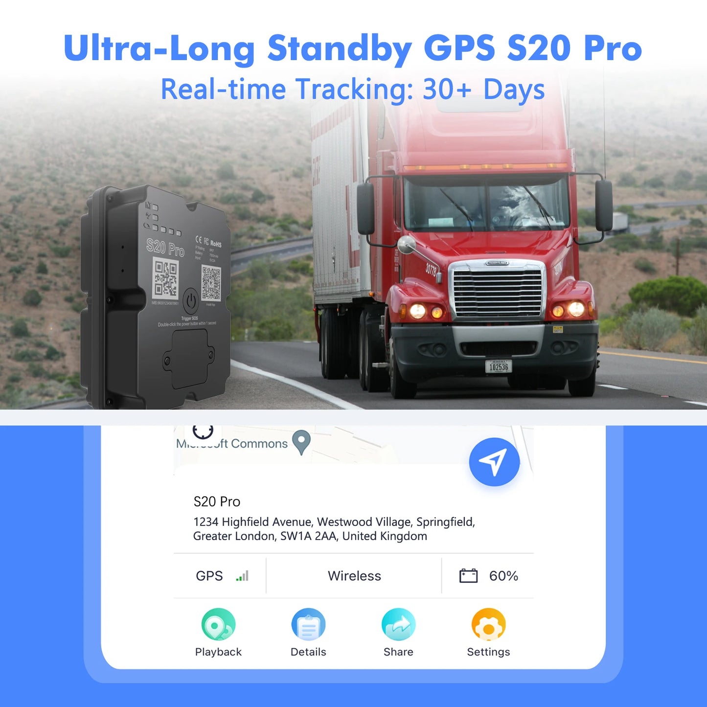 Wanwaytech 4G GPS Tracker for Car and Motorcycle Real Time Tracking