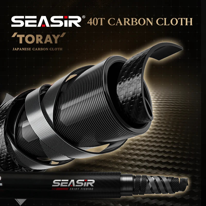 SeaSir Ultralight Spinning Baitcasting Fishing Rod With Carbon Handle Fuji Guides