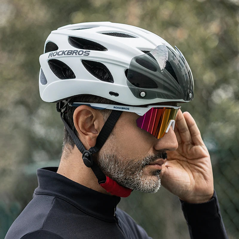 ROCKBROS Lightweight Cycling Helmet With Goggles For MTB And Road