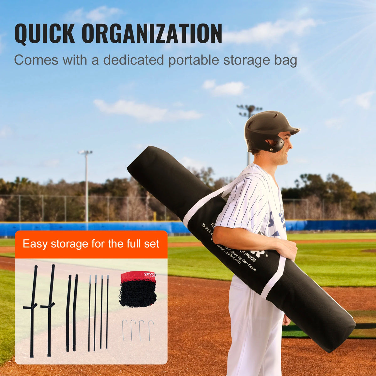 VEVOR Portable Baseball And Softball Practice Training Net