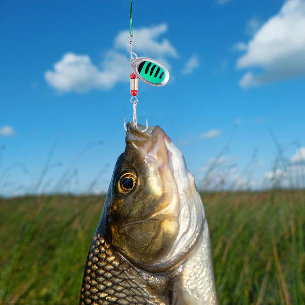 JOCESTYLE 30pc Metal Spoon Spinner Lure With Treble Hooks