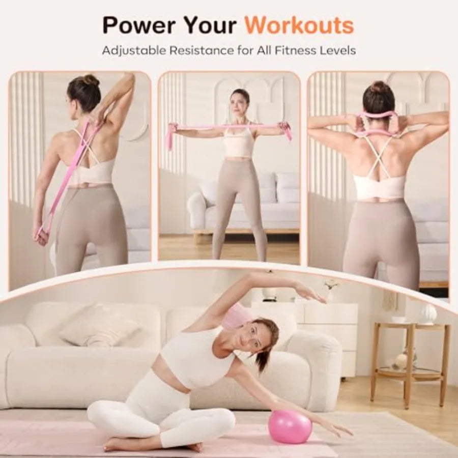 7-in-1 Pilates Workout Kit with Yoga Rings and Resistance Bands