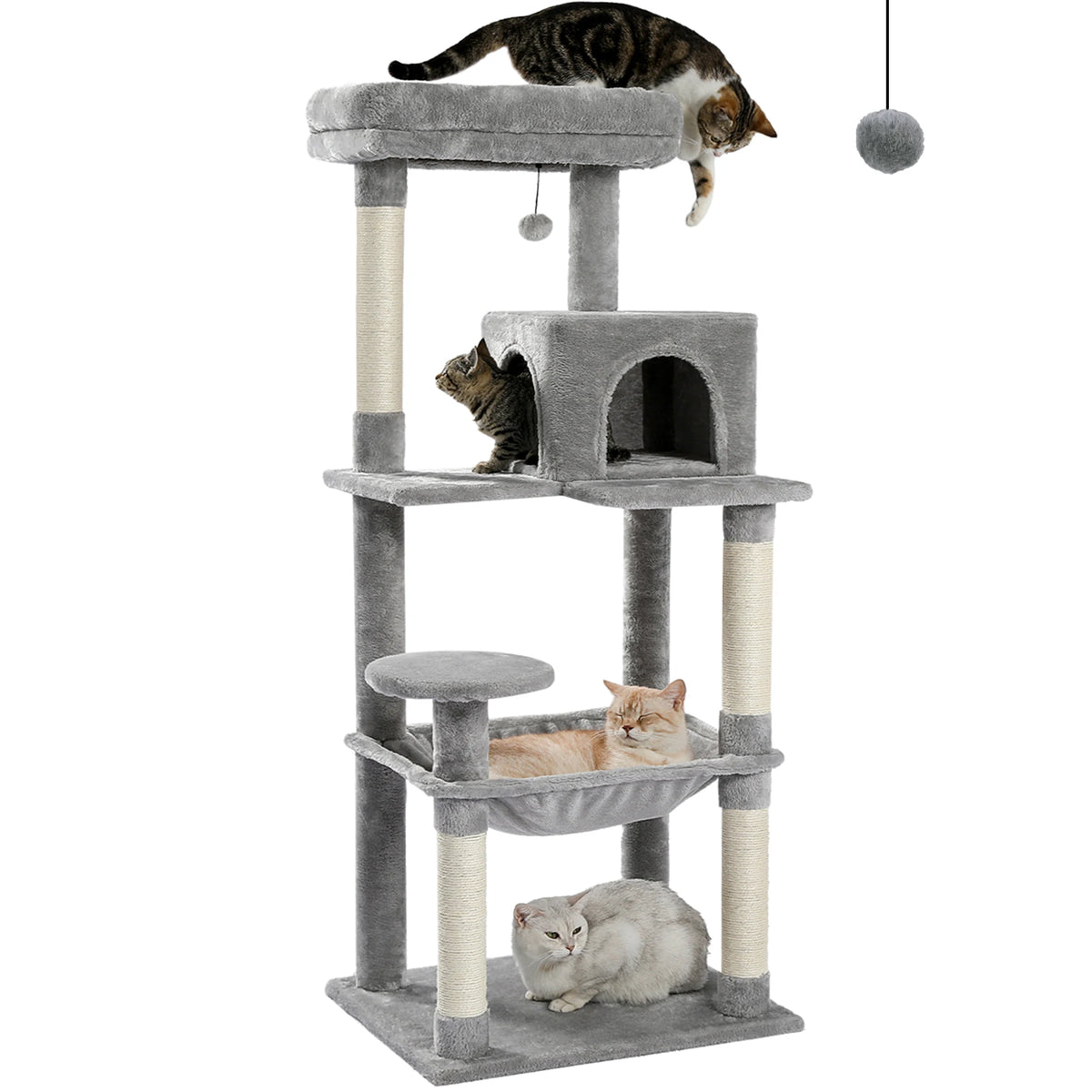 PAWZ Road Cat Tree with Hammock Condo and Scratching Posts