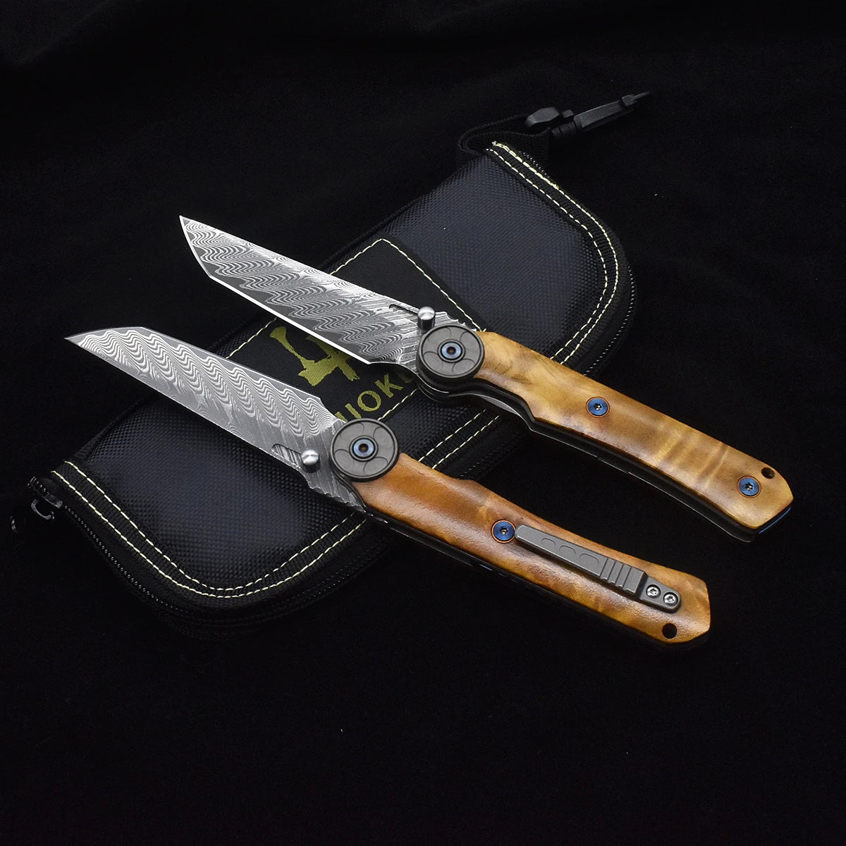 LUOKESI VG10 Damascus Folding Knife With Camphor Wood Handle