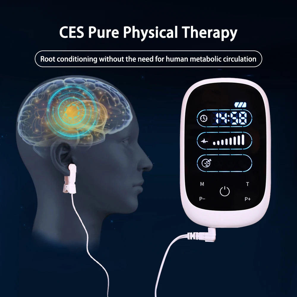 ATANG CES Insomnia Therapy Device With Ear Clip Brain Stimulation