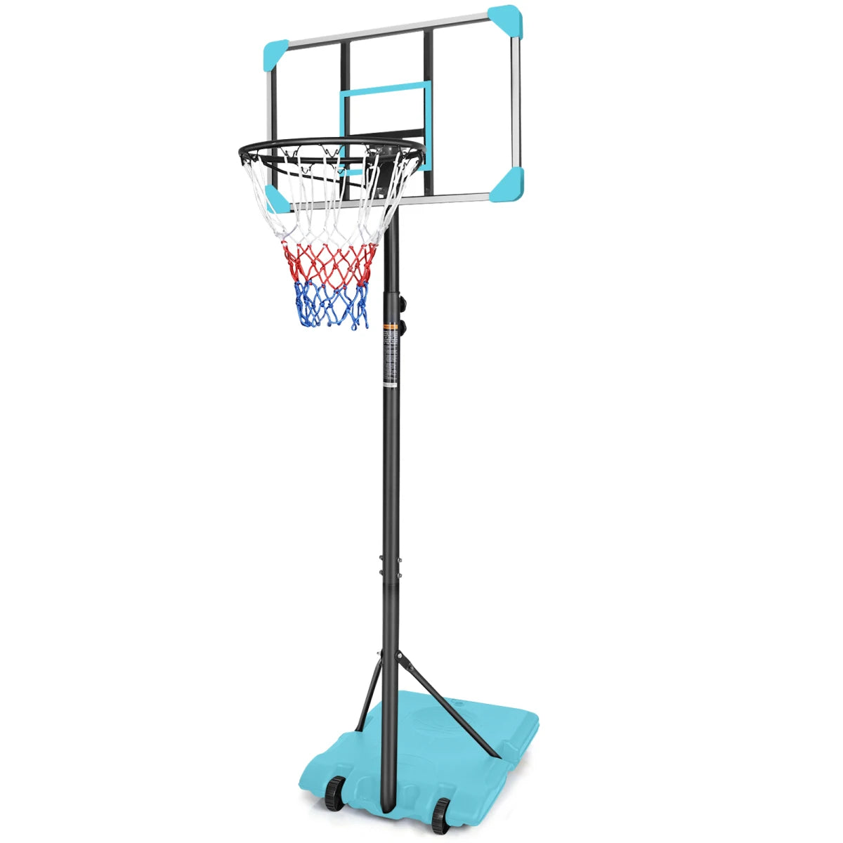 Portable Basketball Hoop System With Stable Wheeled Base For Indoor Outdoor Play